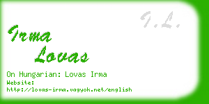 irma lovas business card